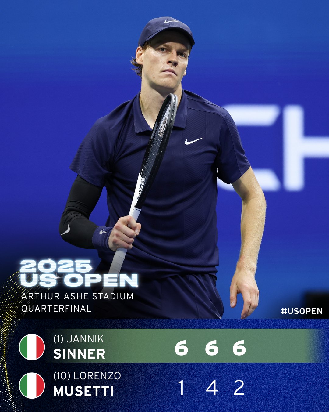 法网鏖战美网，辛纳带队取胜